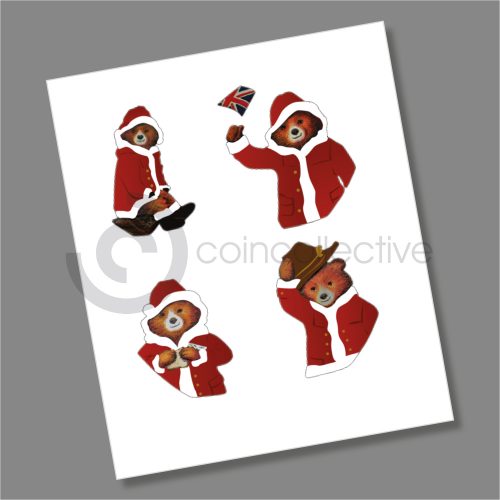 Bear 50p Decal Stickers Xmas