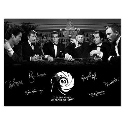 Signed James Bond Casino Print Wall Art Aluminium Print