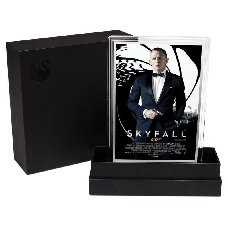 Skyfall movie poster in black display box.