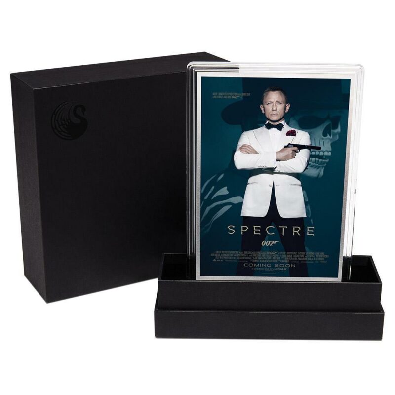 Spectre DVD box with movie poster display.