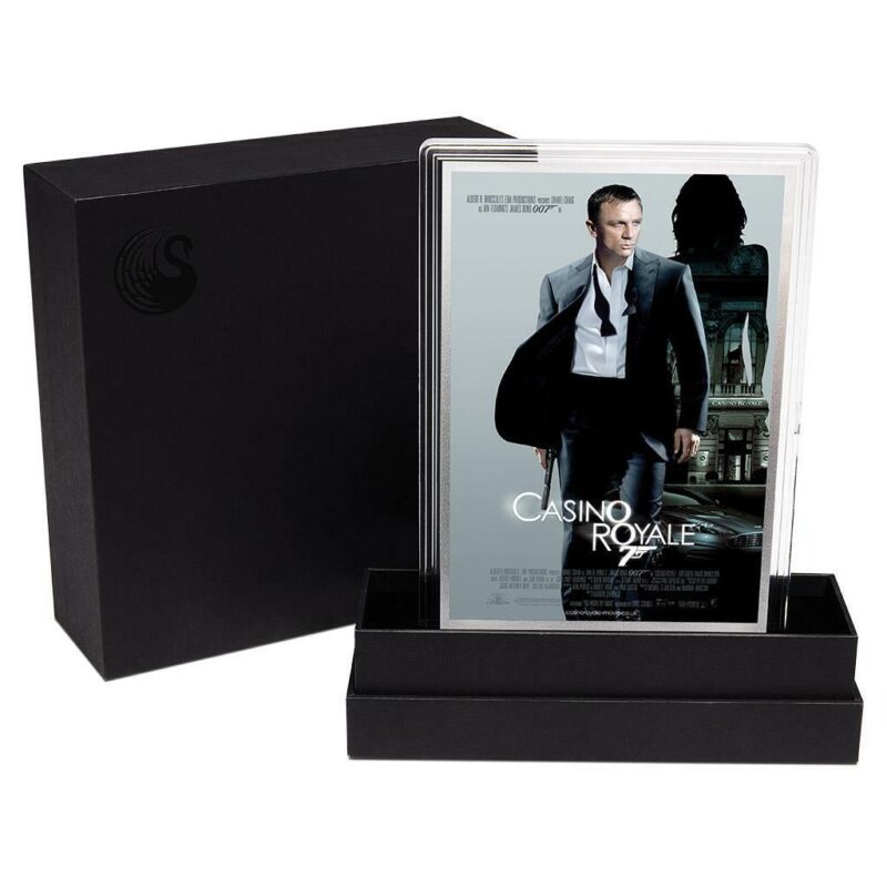 Casino Royale film poster in black box case.